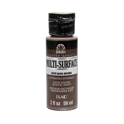 FolkArt Multi-Surface Satin Acrylic Paints - Bark Brown, 2 oz.   563127129